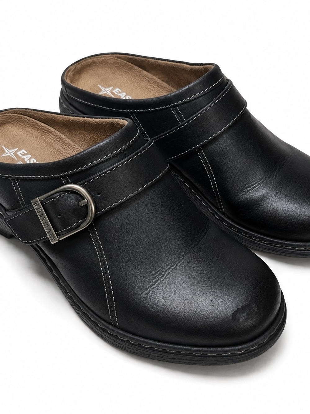 Eastland Cameron Clogs Mule Shoes Womens 9M Black Y2K Comfort Buckle